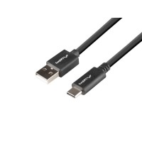 Кабел/преходник Lanberg USB-C(M) -> USB-A(M) 2.0 cable 1m QC